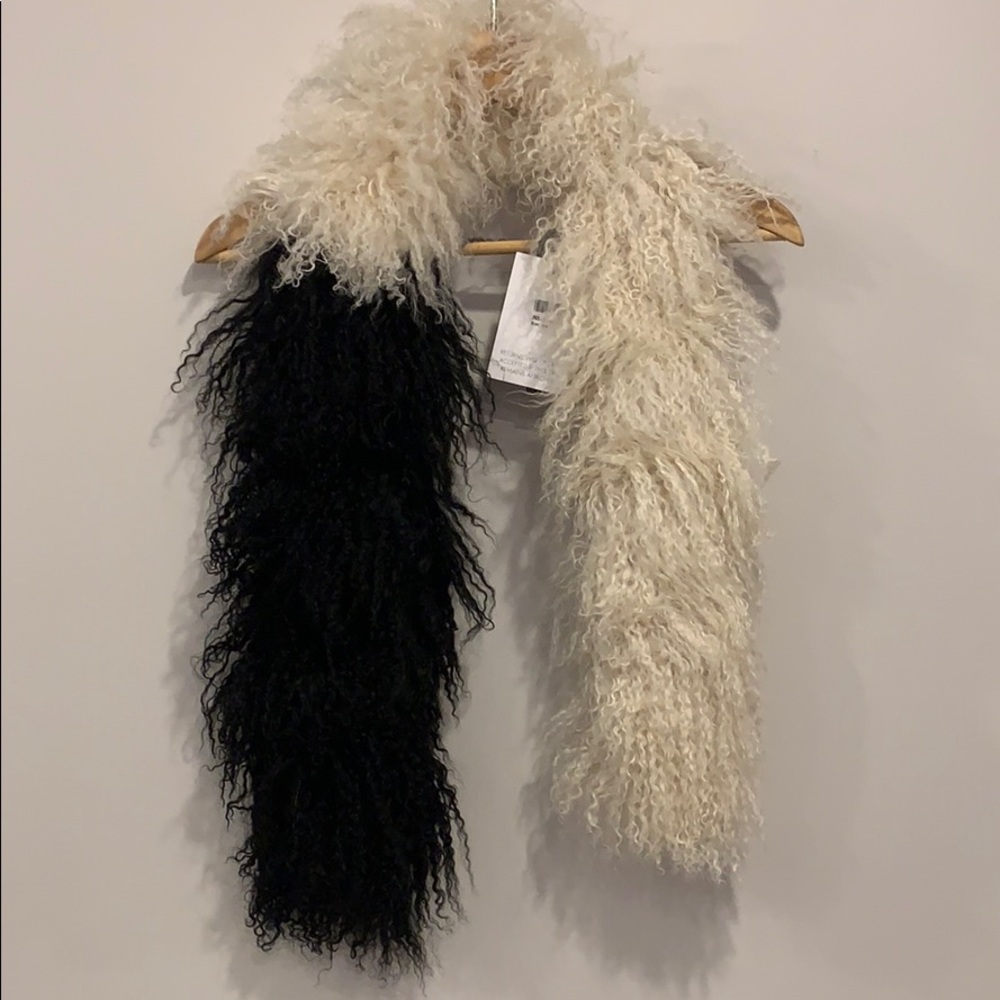 Karl Mongolian lambskin sherpa scarf muffler